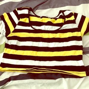 Cute black yellow and white crop top